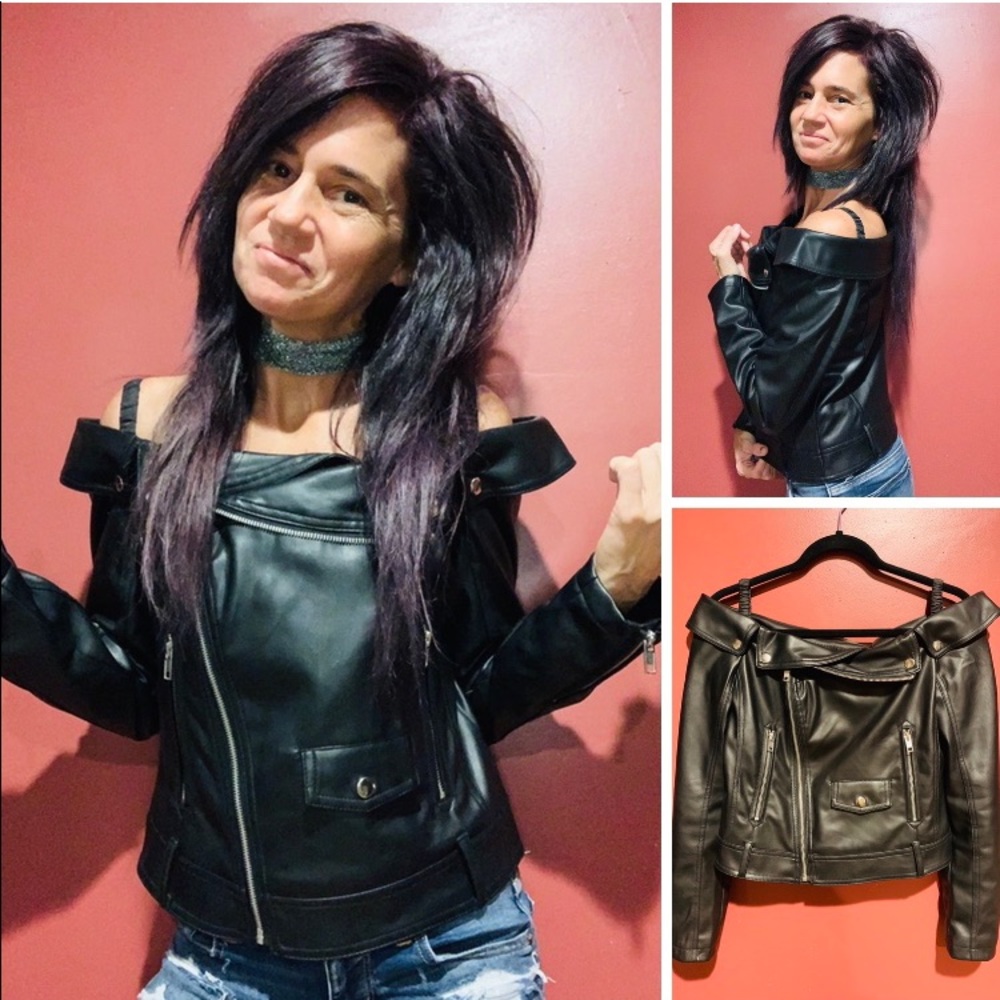 Faux Leather Jacket Top🖤